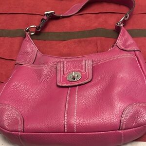 Coach Fuchsia Leather Shoulder Bag